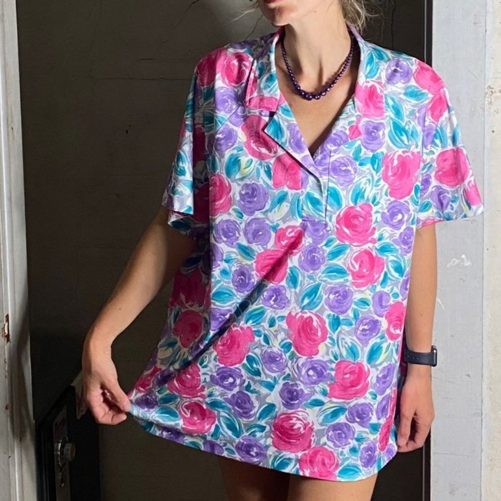 Vintage Barry Ashley Floral Top, XL Versatile